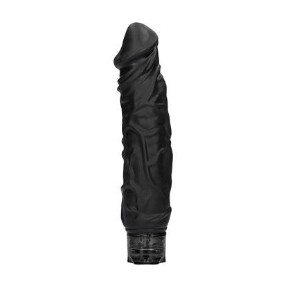 Black, realistic-looking 10-speed penis vibrator by Shots Toys, perfect for solo fun.