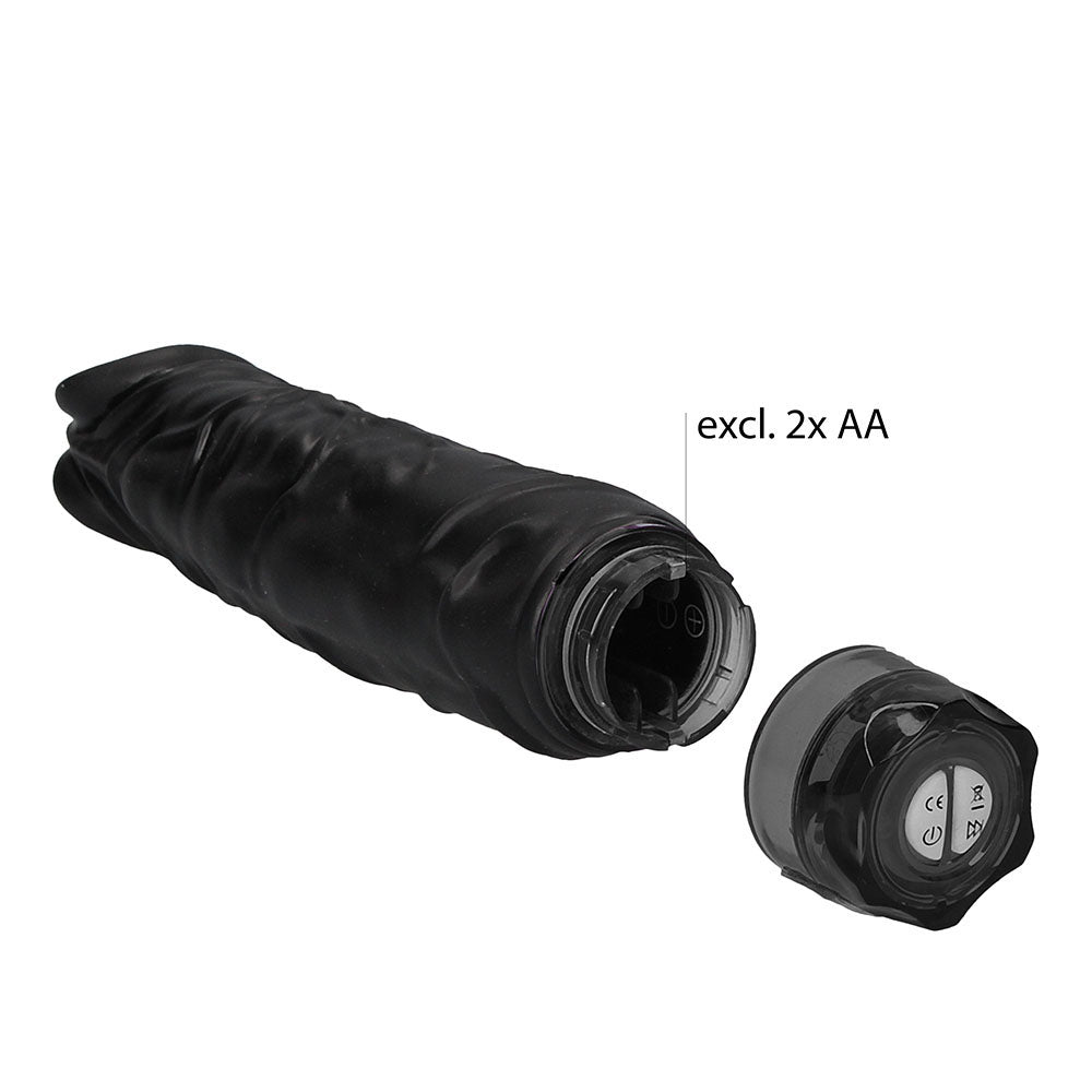 Black realistic penis vibrator from shots toys with ten speeds for intense pleasure.