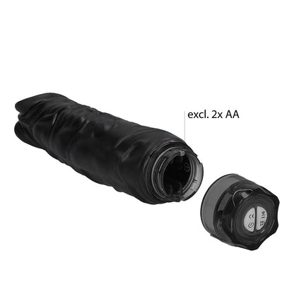 Black realistic penis vibrator from shots toys with ten speeds for intense pleasure.