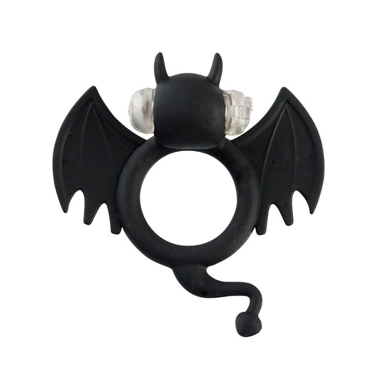 The shots badbat vibrating cockring, a love ring vibrator in black silicone.