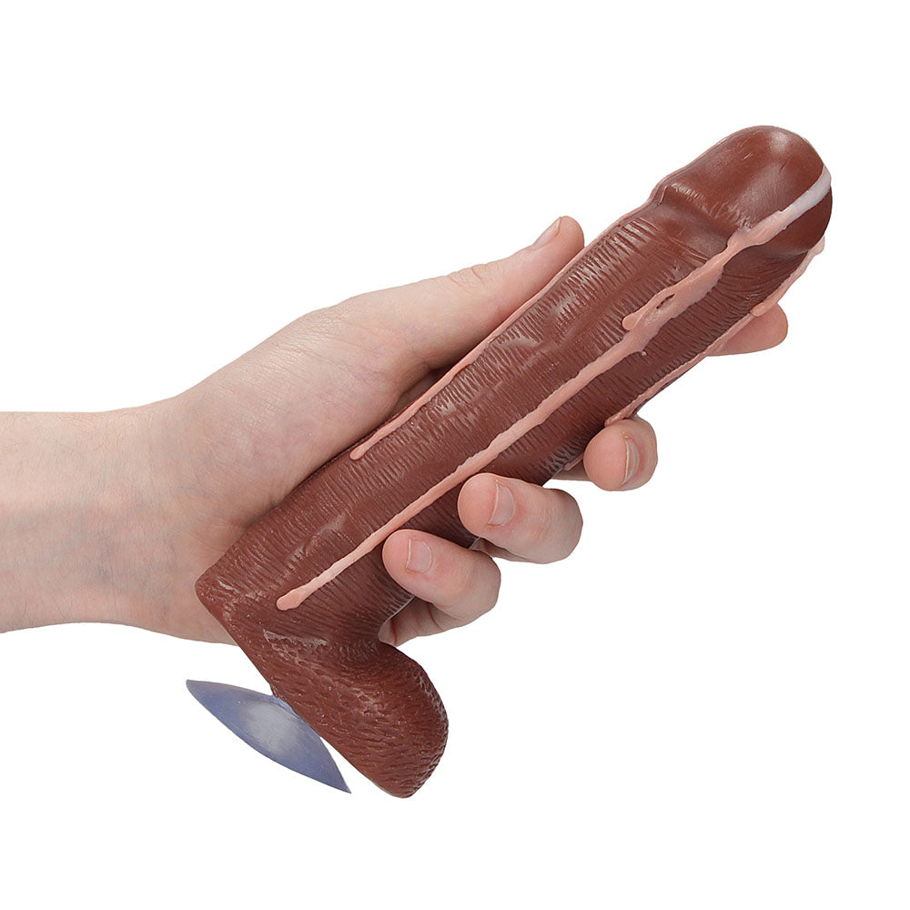 shots toys dicky soap with balls, a flesh brown novelty soap with a cum-covered finish