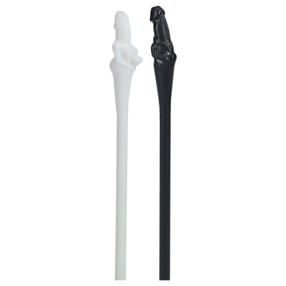 A pack of novelty hen party straws shaped like willys, multi-coloured plastic.