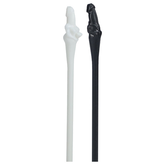 A pack of novelty hen party straws shaped like willys, multi-coloured plastic.