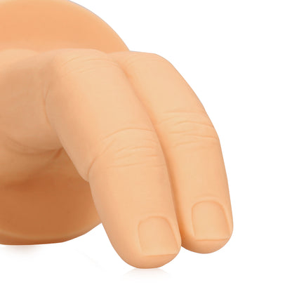 Purple, finger-shaped dildo from Shots Toys, made for internal pleasure and exploring erogenous zones.