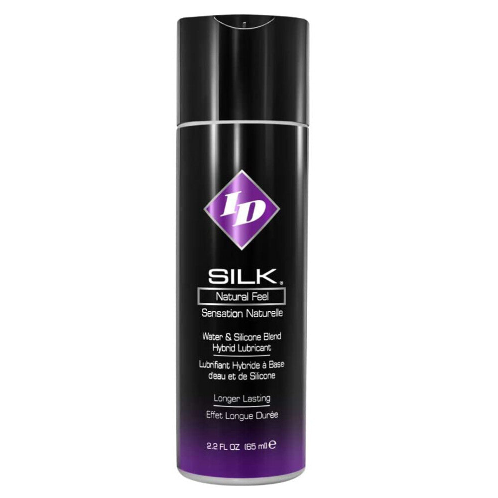 id lube silk lubricant, clear gel in a small bottle for intimate use