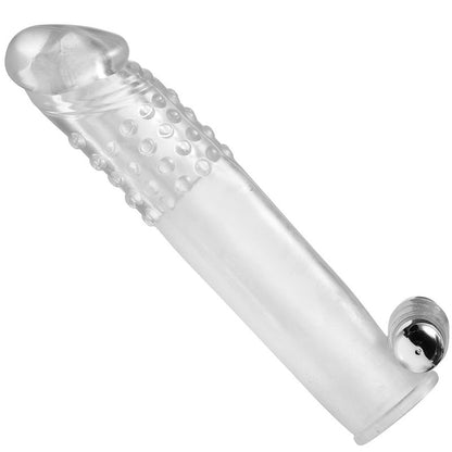 Clear vibrating penis sleeve from Size Matters for enhanced pleasure and sensation.