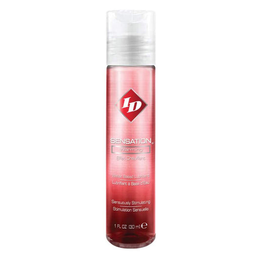 A small, warming lubricant bottle from ID Lube, perfect for enhancing intimate moments.