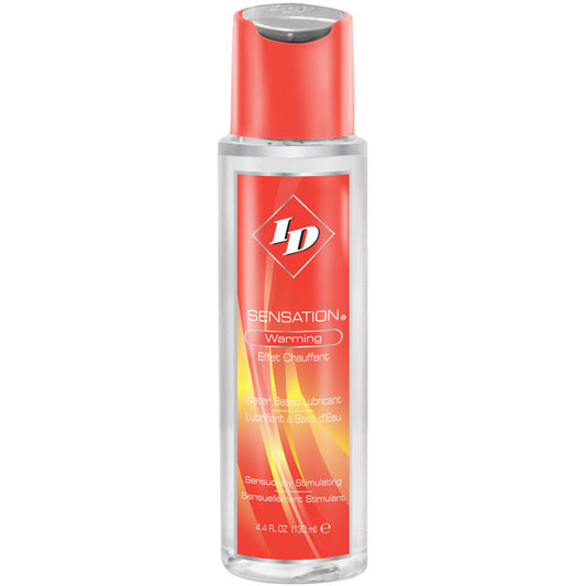 A bottle of id sensation warming lubricant, designed for intimate pleasure and enhanced sensitivity.