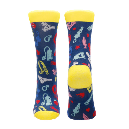 Kinky minky socks in black, sizes 42 to 46, a fun and naughty novelty.