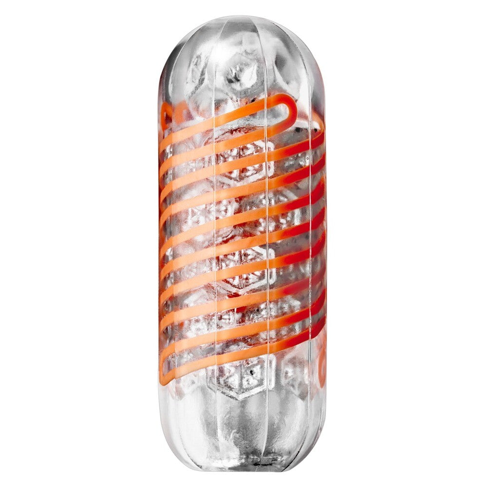 Tenga 02 hexa spinner masturbator, textured dark grey with a unique hexagonal design.