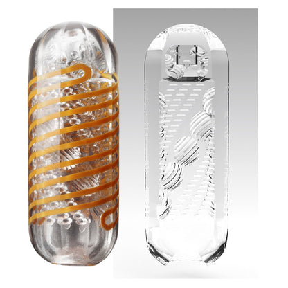 Tenga 05 Beads Spinner masturbator, ribbed interior with rotating beads for pleasure.