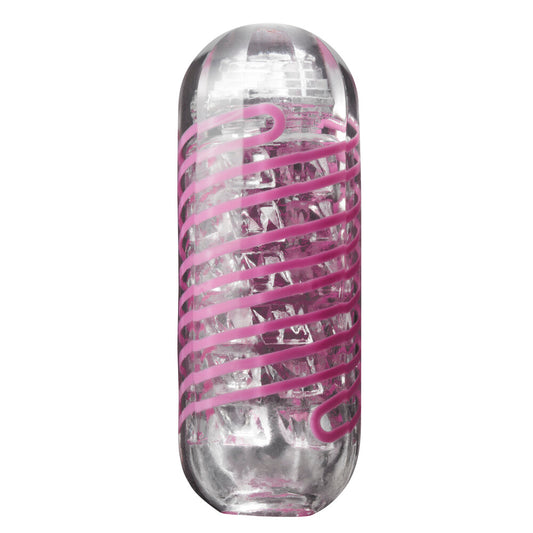 Tenga 06 brick spinner masturbator, textured grey and orange design, for tactile pleasure.