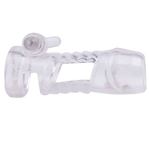 Clear, ribbed vibrating penis sleeve from various toy brands, designed for enhanced pleasure.