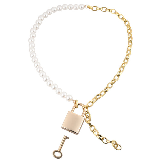 Sportsheets sex and mischief pearl day collar: a white beaded necklace, an erotic accessory.