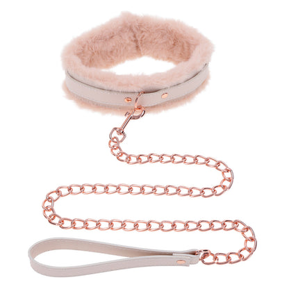 Sportsheets fur collar and lead set, in black, for playful bedroom adventures.