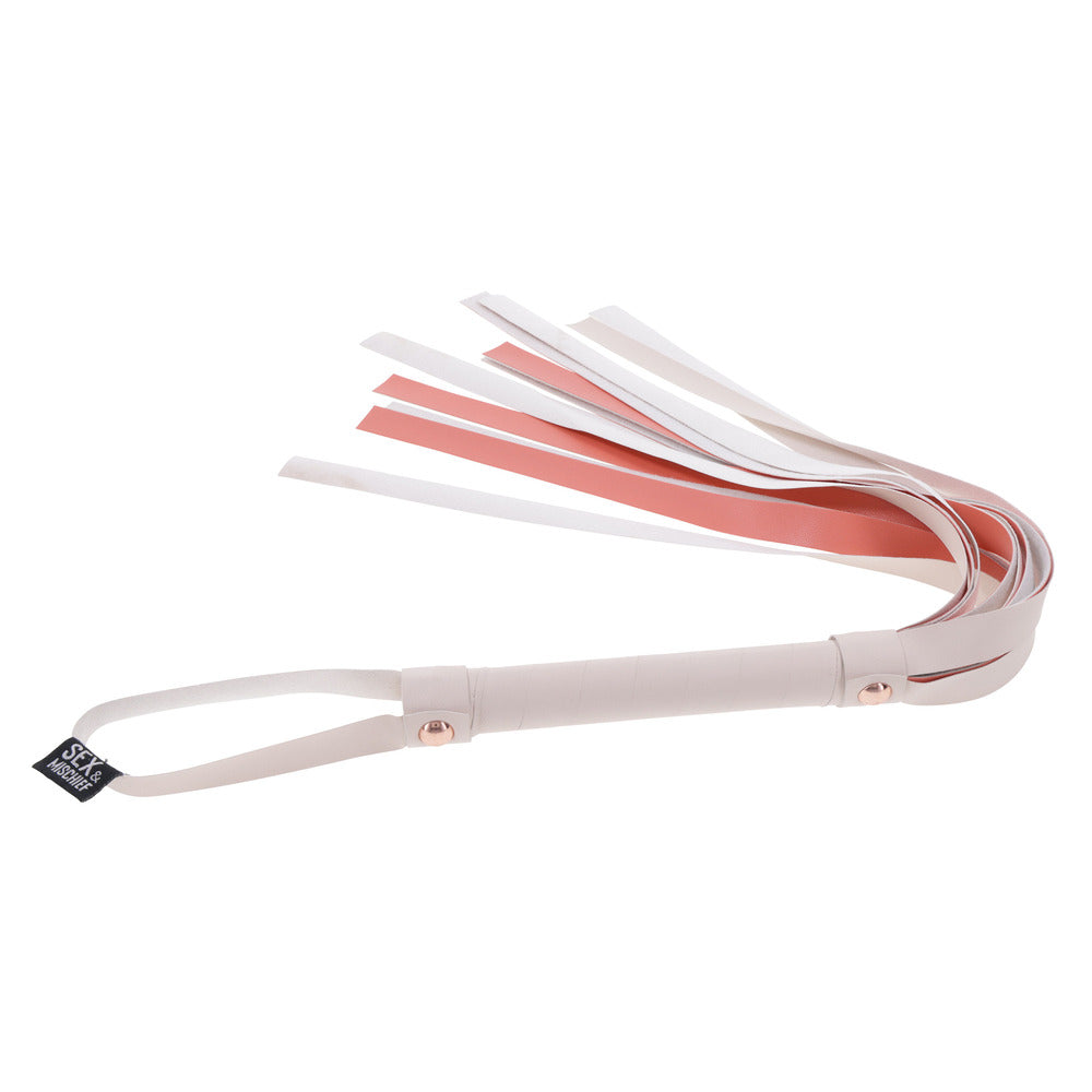 Sportsheets sex and mischief flogger with colourful stripes, part of our playful whips collection.