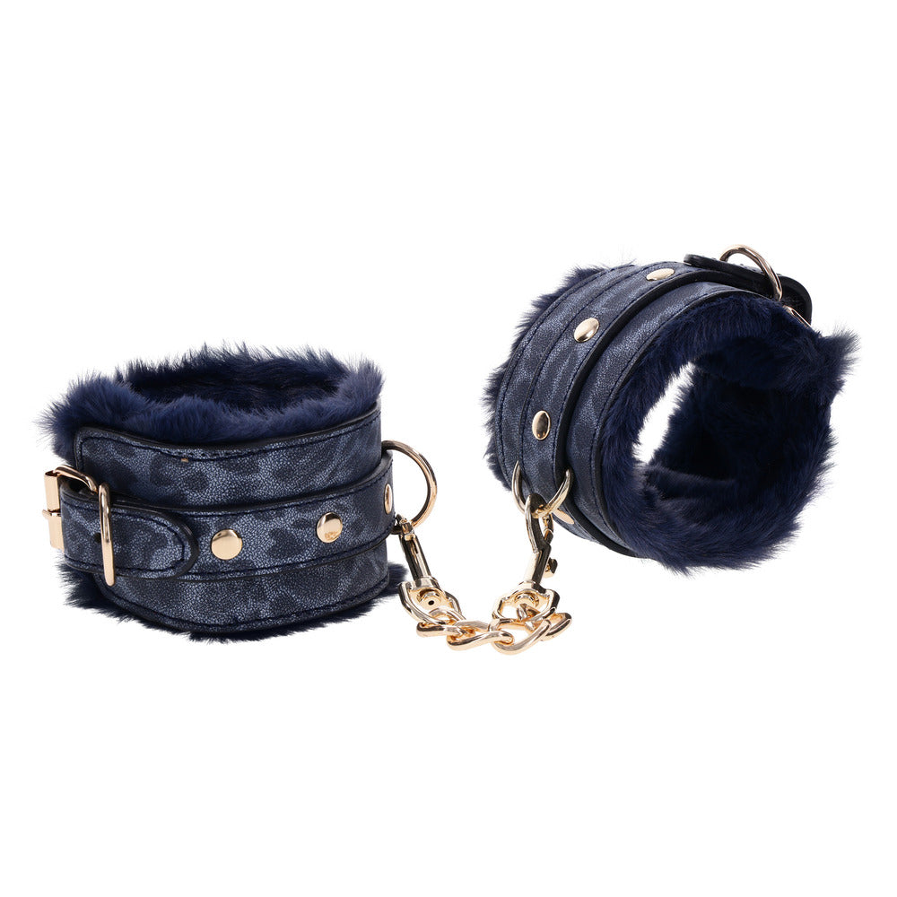 Cougar faux fur handcuffs for playful bondage, a sexy addition to your collection.