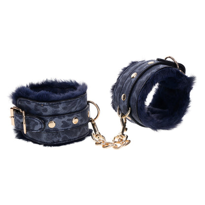 Cougar faux fur handcuffs for playful bondage, a sexy addition to your collection.