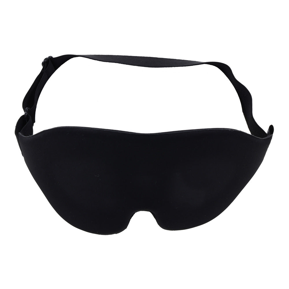 Sportsheets blackout blindfold in black, looks soft and comfortable for enhanced sensory play.