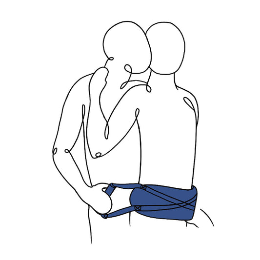 Sportsheets pivot deluxe strap restraint, showcasing adjustable black nylon webbing and secure metal hardware for enhanced intimacy.