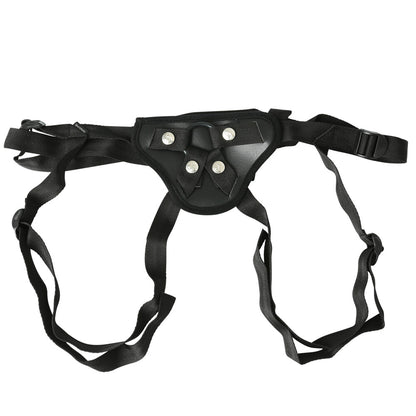 Sportsheets ember strap-on harness in black, an adjustable and comfortable sex toy for couples.