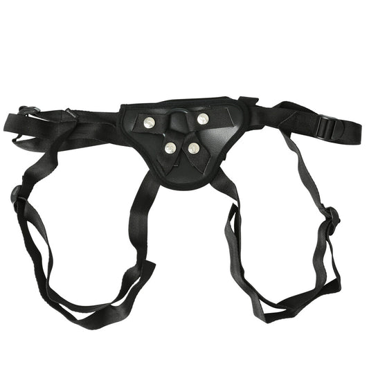 Sportsheets ember strap-on harness in black, an adjustable and comfortable sex toy for couples.