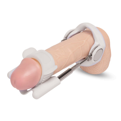 Size Up penis stretcher device for length enhancement, with adjustable rods and comfort band.