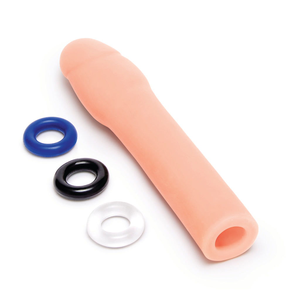 Size Up penis extender, adds two inches, skin-safe material for comfortable use
