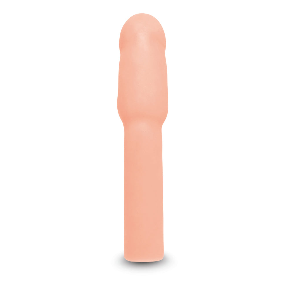 size up penis extender, clear silicone with measurements, for increasing penis length