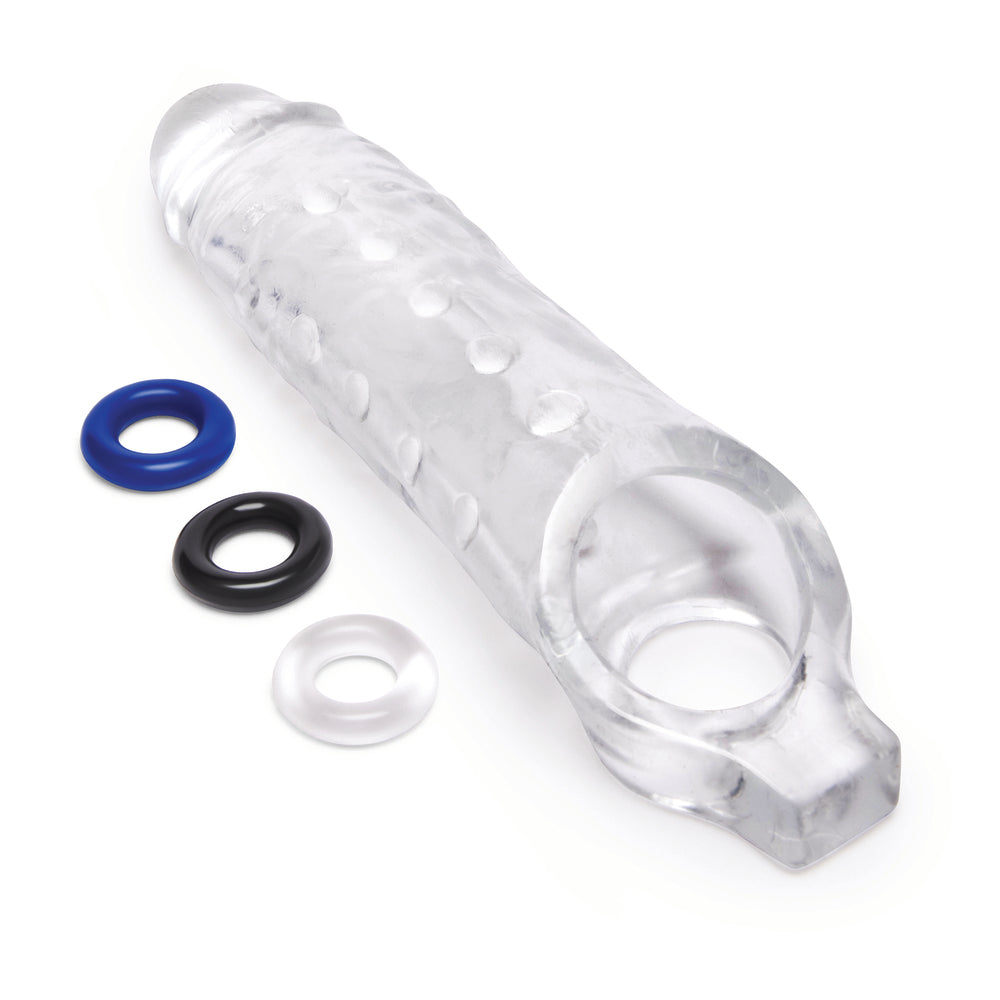 Size Up clear plastic 1-inch penis extender, designed to add a bit of length.