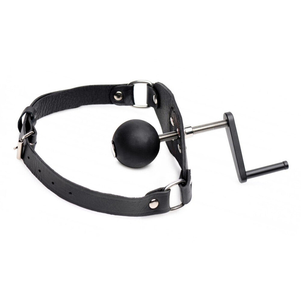 shots toys killer leather mouth gag, black bondage ball with metal buckle