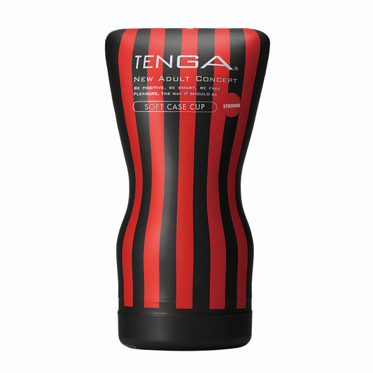 Tenga soft case strong masturbator, grey textured exterior with internal detailing visible.