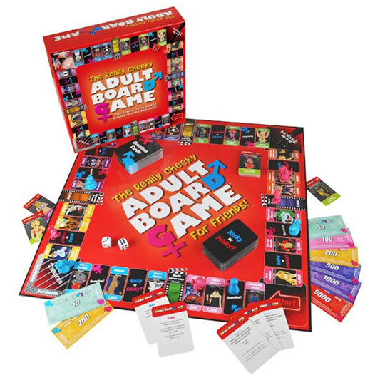 The really cheeky adult board game for friends, a colourful tabletop game ready for playing.