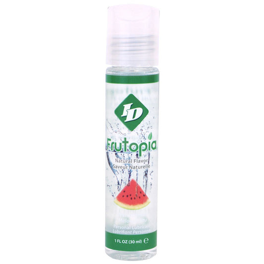 A small bottle of id frutopia watermelon lubricant, a flavoured personal lubricant.