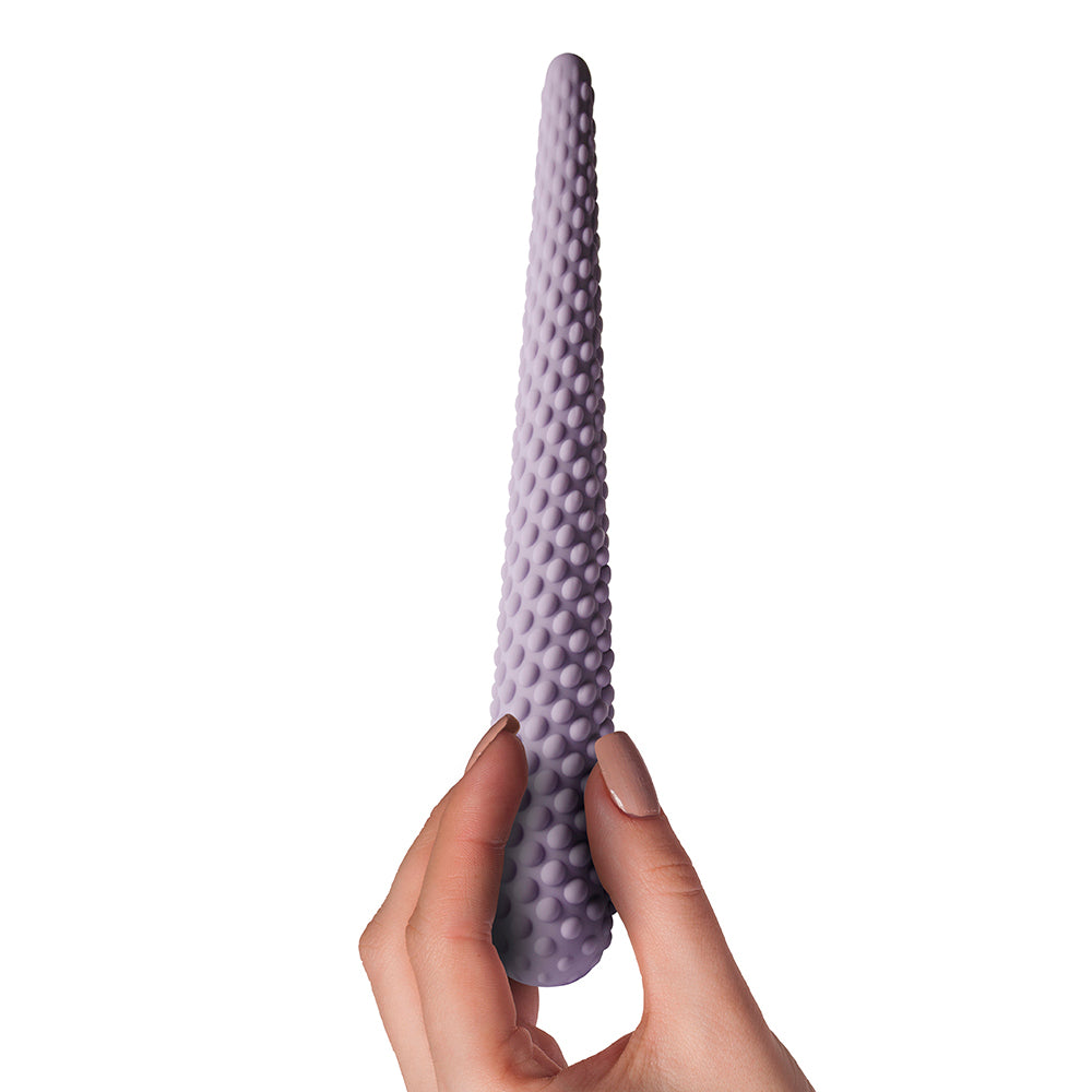 Three graduated size lilac silicone dilators, designed for gentle pelvic floor exercises