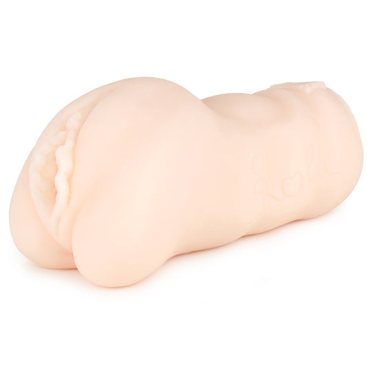 Utensil Race rola masturbator, flesh-toned, textured interior, for solo adult pleasure, intimate toy