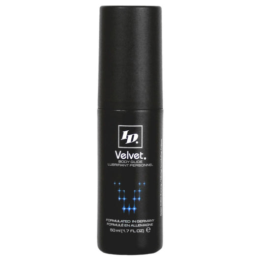 id velvet lubricant, a silky smooth personal lubricant in a discreet container, for intimate moments.