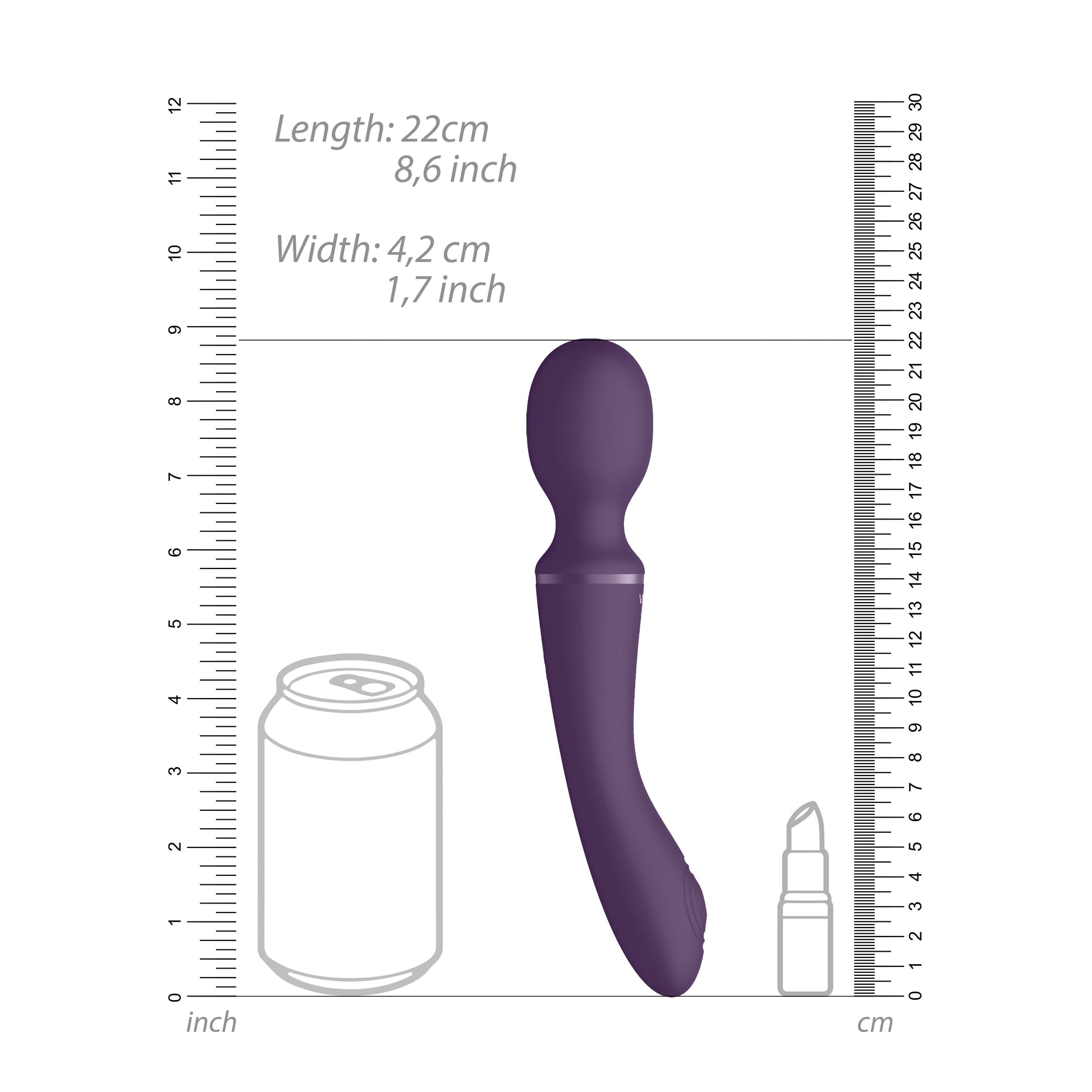 Shots Toys Vive Enora rechargeable wand massager in purple, a double-ended pleasure toy.