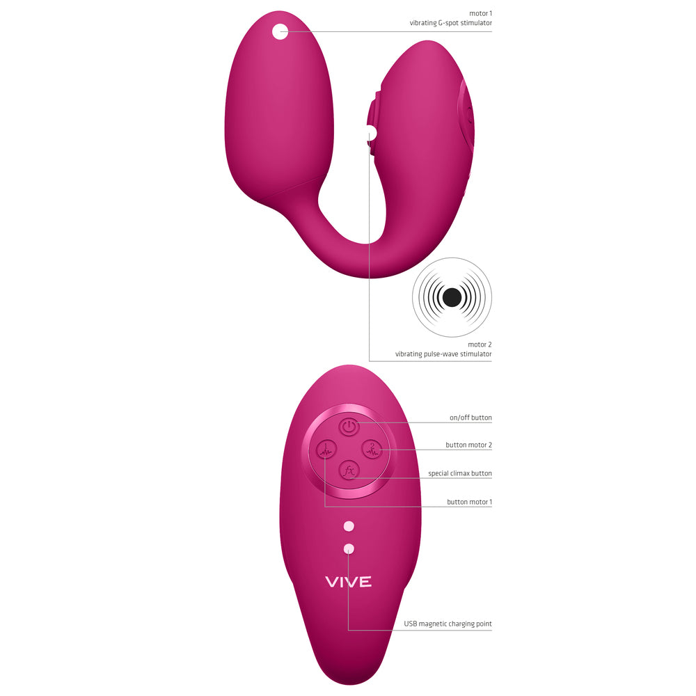 Pink, egg-shaped vibrator from Shots Toys with a subtle pulse wave feature, for intimate use.