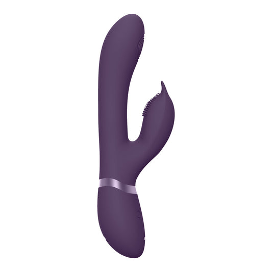Purple g-spot vibrator with pulse wave technology and clitoral stimulator, a pleasure toy.