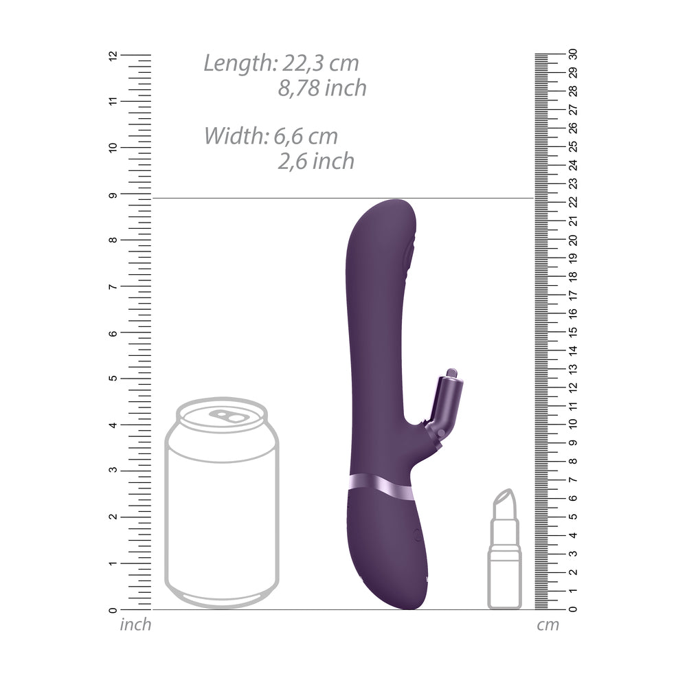Purple rabbit vibrator from Shots Toys with interchangeable attachments for clitoral stimulation