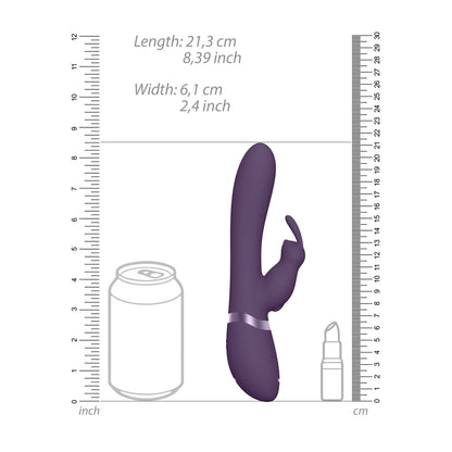 Purple vive taka vibrator with clitoral stimulators, a sensual pleasure toy with a smooth finish.