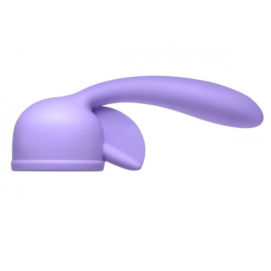 Wand massager attachment with soft pink silicone wings, designed for dual stimulation.