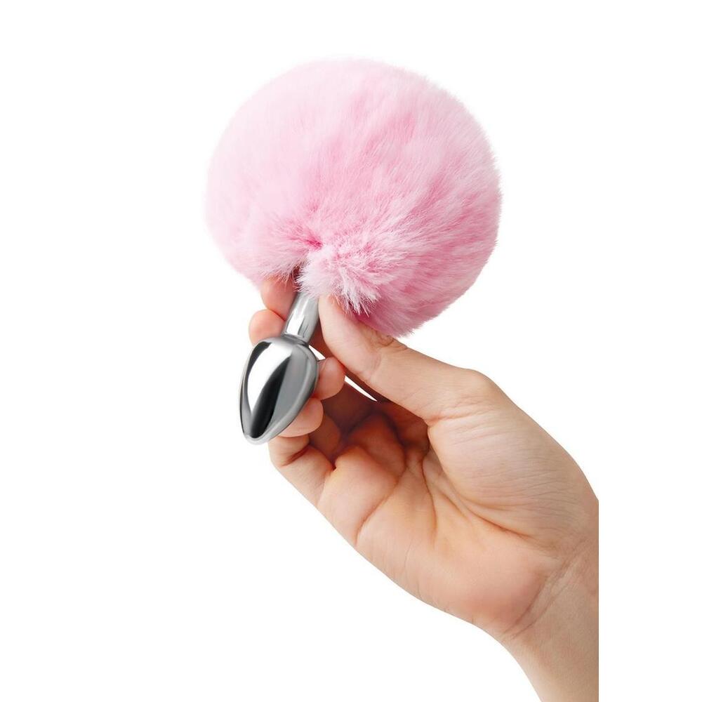 Whipsmart furry tales pink bunny tail butt plug with soft plush finish