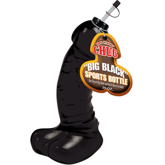 Dicky Chug big black 20-ounce sports bottle, perfect for novelty hydration on the go.