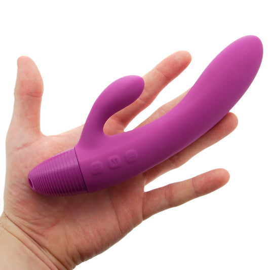 Soft-touch silicone rabbit vibrator in a vibrant colour, part of the bunny vibrator range.