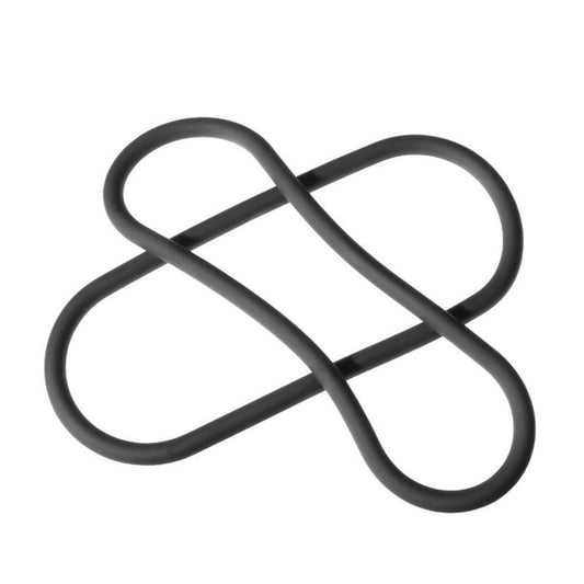 Two slim silver 'love rings' for an XPlay Gear, twelve inch diameter, close up