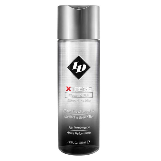 Clear 65ml bottle of id xtreme lube, a personal lubricant for enhanced pleasure