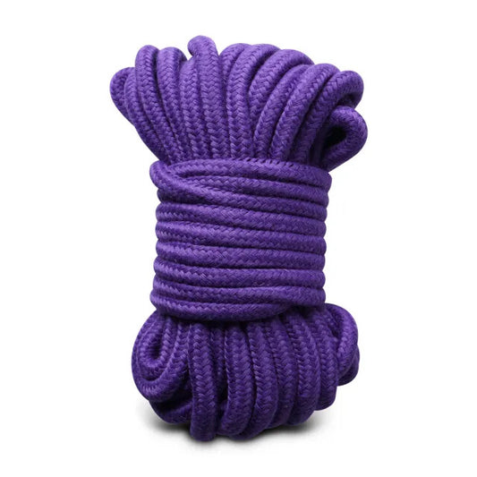 Ten metres of soft, purple cotton rope, a restraint from Various Toy Brands.