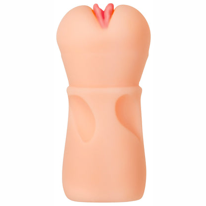 Zero Tolerance Sasha Grey stroker, realistic flesh-toned material, textured interior for solo pleasure.